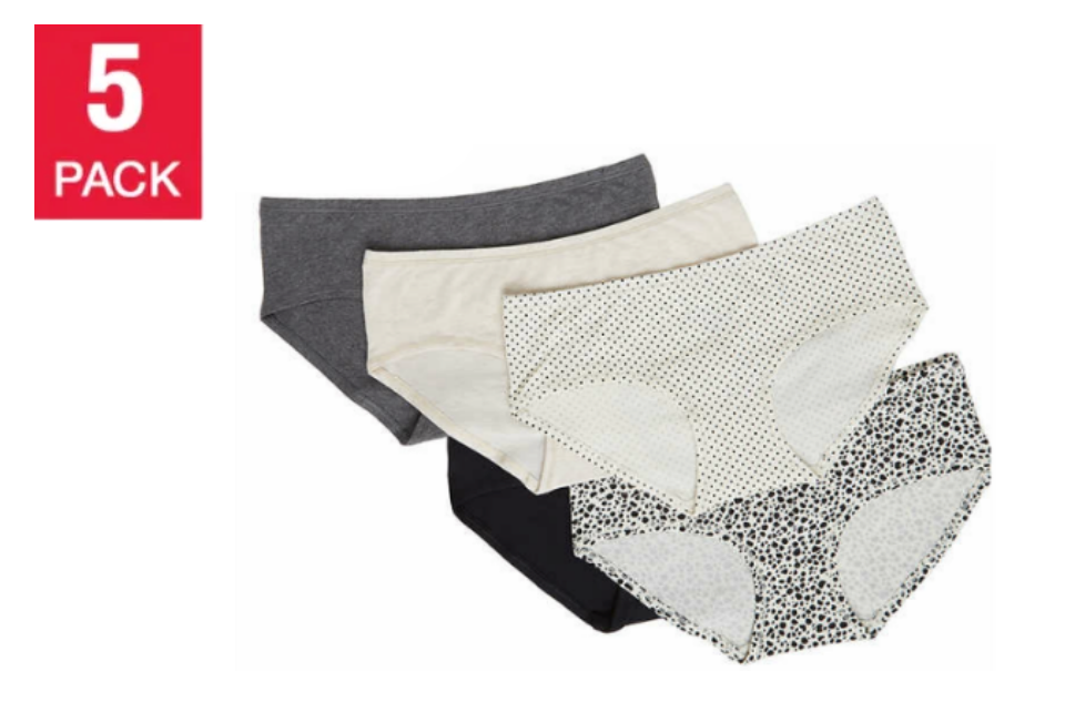 Carole Hochman Cotton Hipster Underwear, Assorted Colors (5-Pack)